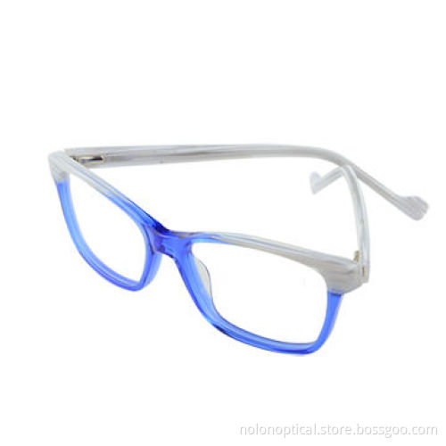 Fashion lamination acetate optical frames in blue with white